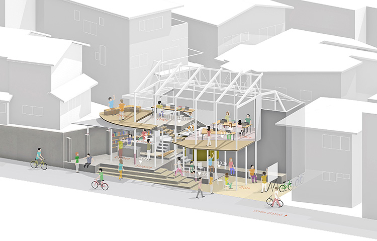 Blue Box Office - Axonometric drawing